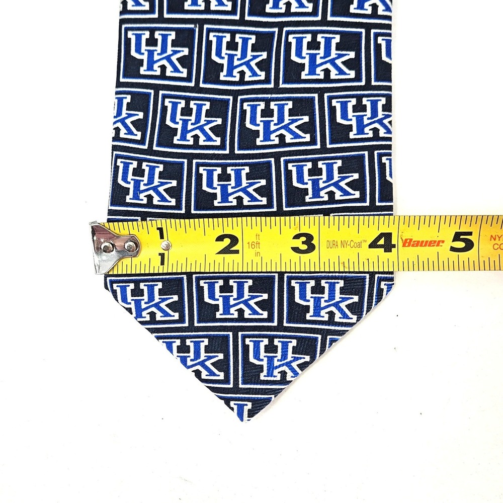 Kentucky Wildcats UK Mens 100% Silk Neck Tie Blue White official - Picture 3 of 4